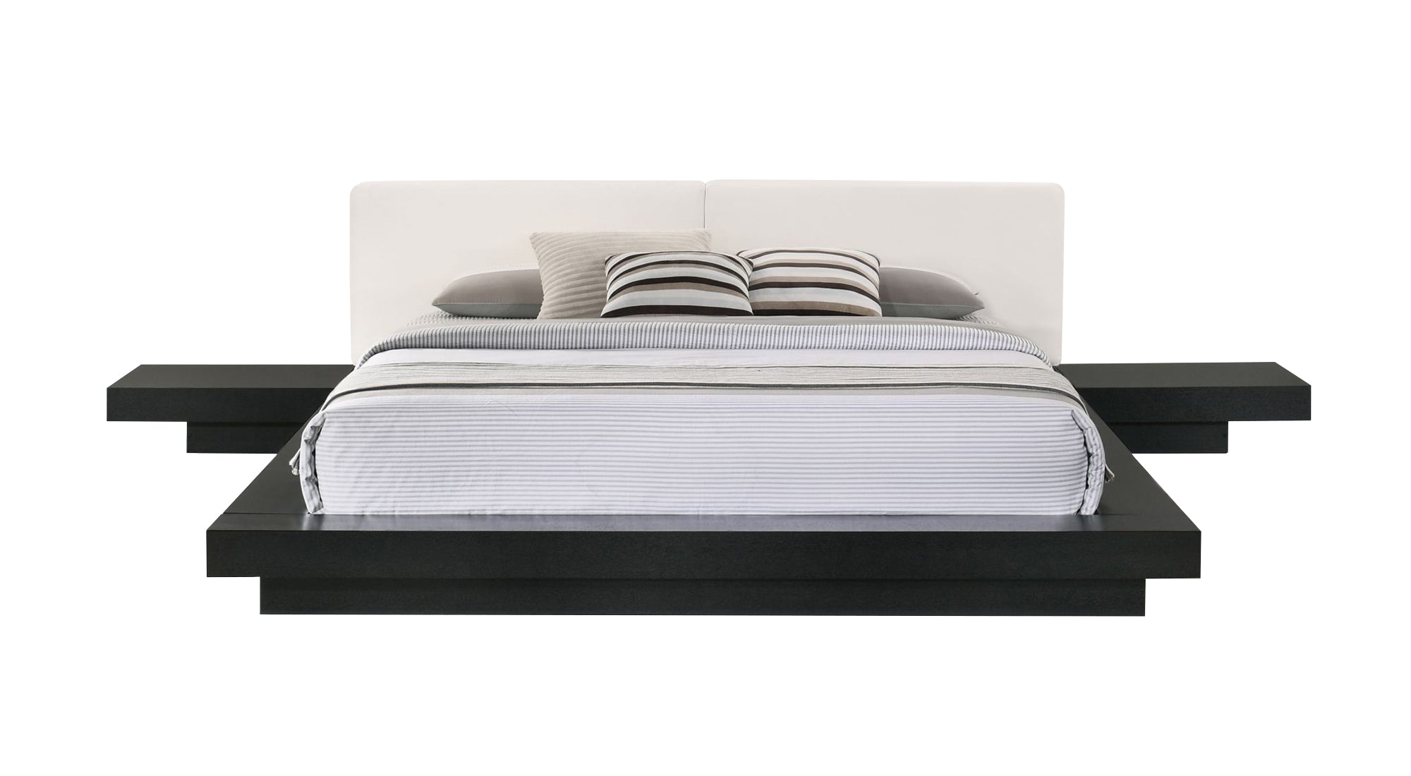 Tokyo - Contemporary Black and White Platform Bed - Contemporary Black and White Platform Bed