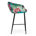 Roxann - Contemporary Floral Velvet Bar Stool