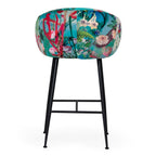 Roxann - Contemporary Floral Velvet Bar Stool