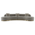 Frontier - Glam Grey Fabric Curved Sectional Sofa