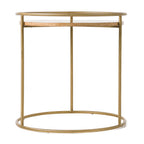Gilcrest - Glam Brown and Gold Marble End Table