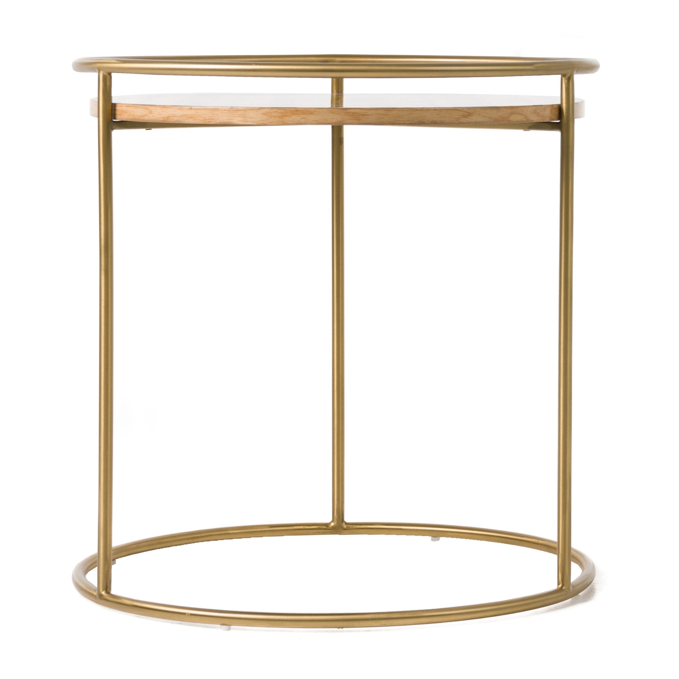 Gilcrest - Glam Brown and Gold Marble End Table