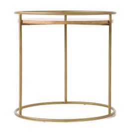 Gilcrest - Glam Brown and Gold Marble End Table