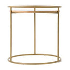 Gilcrest - Glam Brown and Gold Marble End Table
