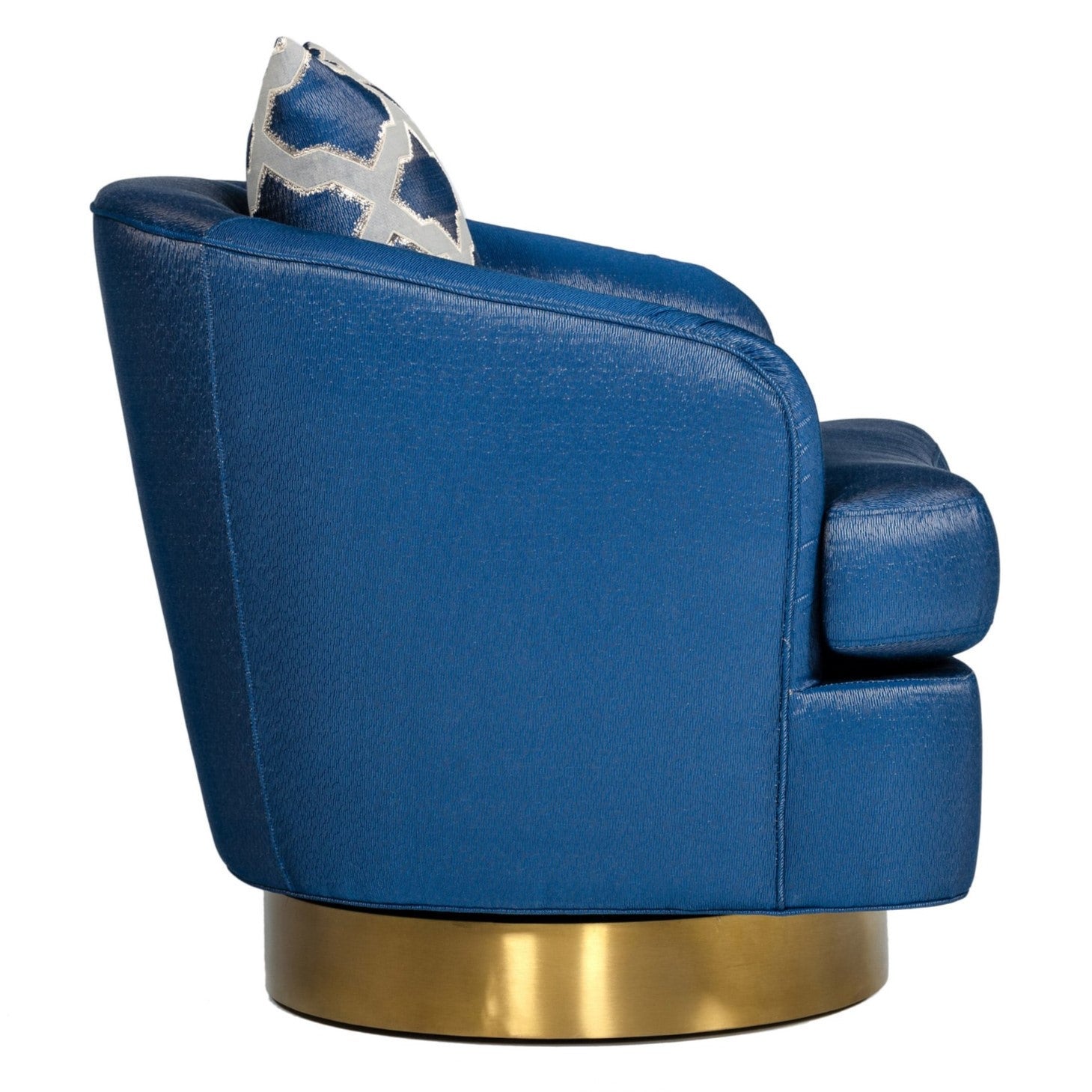 Niagra - Glam Blue and Gold Fabric Accent Chair