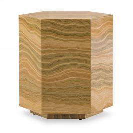 Lacuna - Glam Amber and Gold Marble End Table