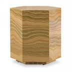 Lacuna - Glam Amber and Gold Marble End Table