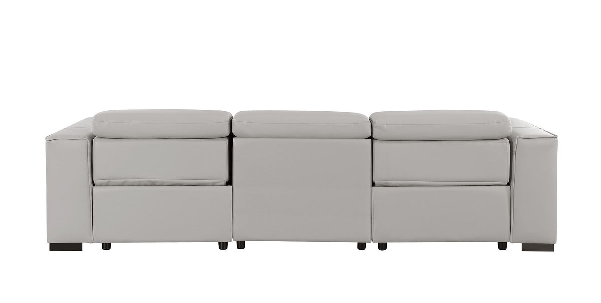 1208 Genuine Leather Triple Power Reclining Sofa - Light Grey - SKU 1208-LT-GREY-3.2-S-HT - view 7