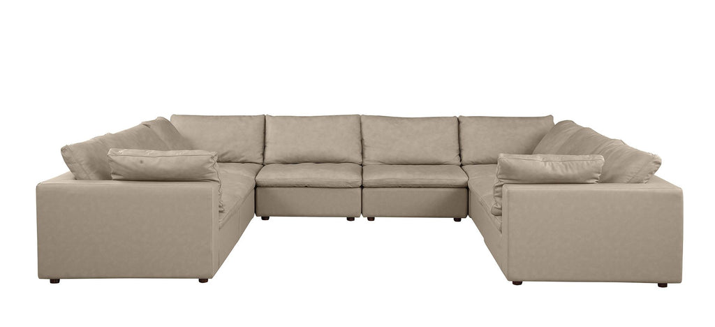 1100 Divanitalia 8-Piece U-Shaped Sectional Sofa in Top-grain Italian Leather
