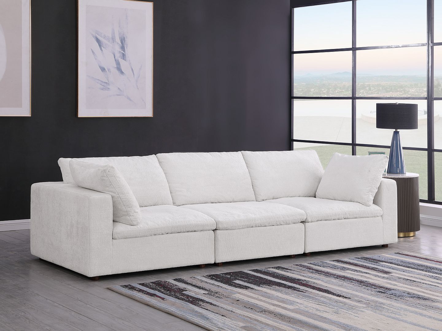 1100 Divanitalia Modular Sofa - Top-grain Italian Leather - Pearl