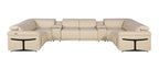 1126 Divanitalia 8-Piece U-Shaped Sectional Sofa in Top Grain Italian Leather with 4 Power Recliners & Power Headrests