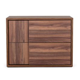 Asus - Italian Modern Walnut Nightstand