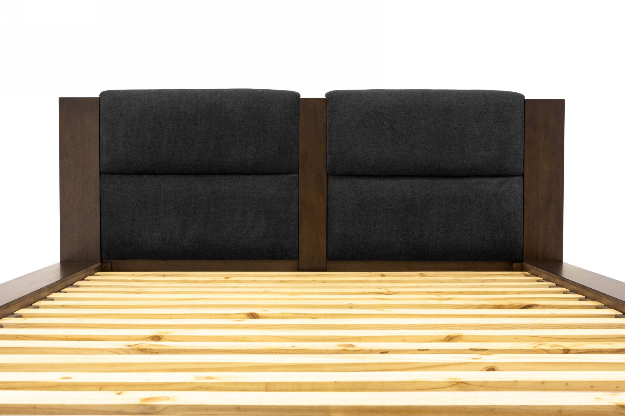 Fantasia - Eastern King Contemporary Dark Walnut and Dark Grey Bed - Eastern King Contemporary Dark Walnut and Dark Grey Bed