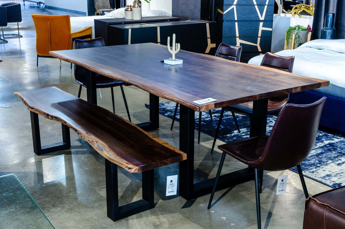 Taylor Modern Live Edge Wood Rectangular Dining Table