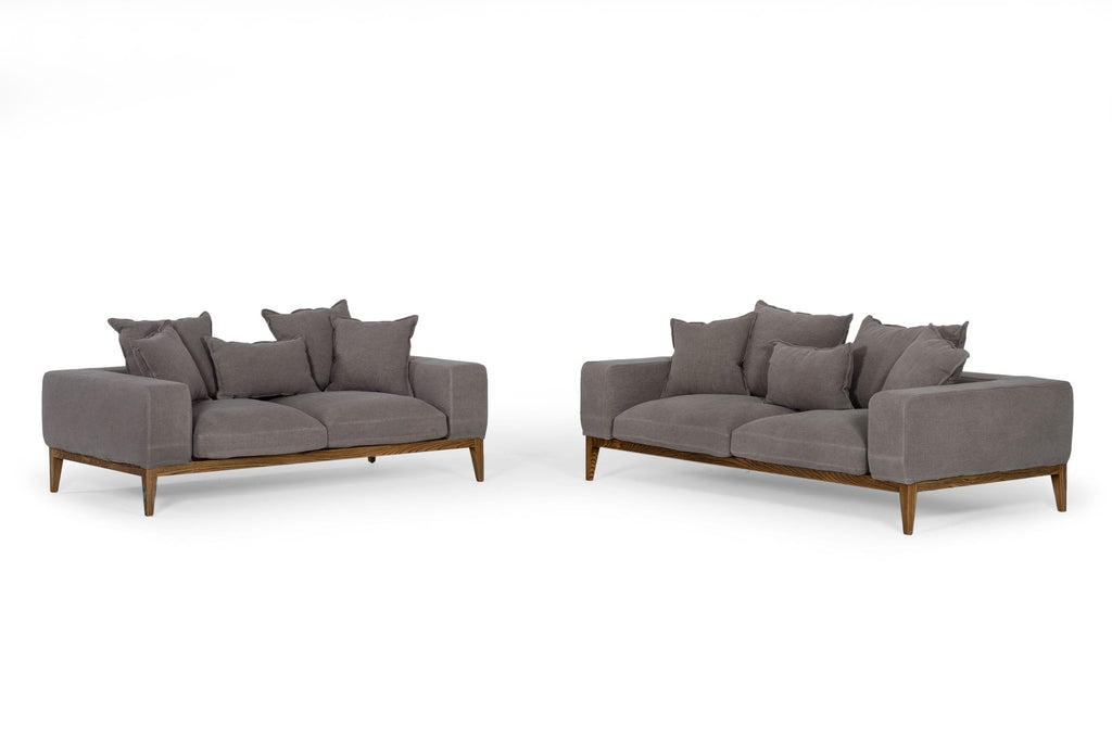 Corina - Modern Grey Linen Loveseat