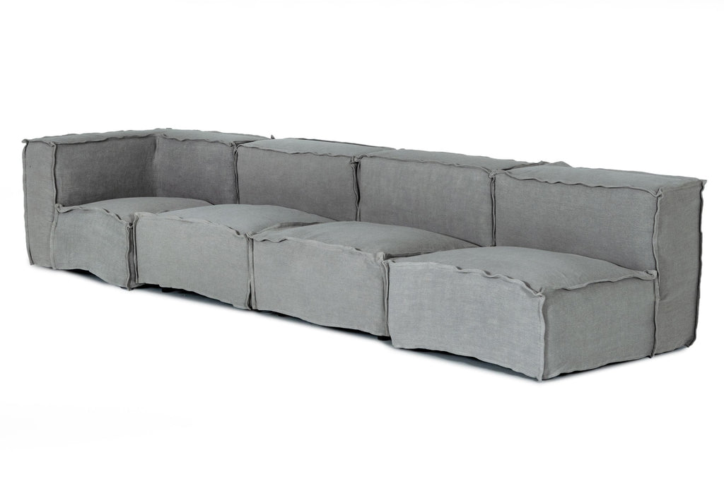 Navstar - Contemporary Grey Fabric Modular Sectional Sofa