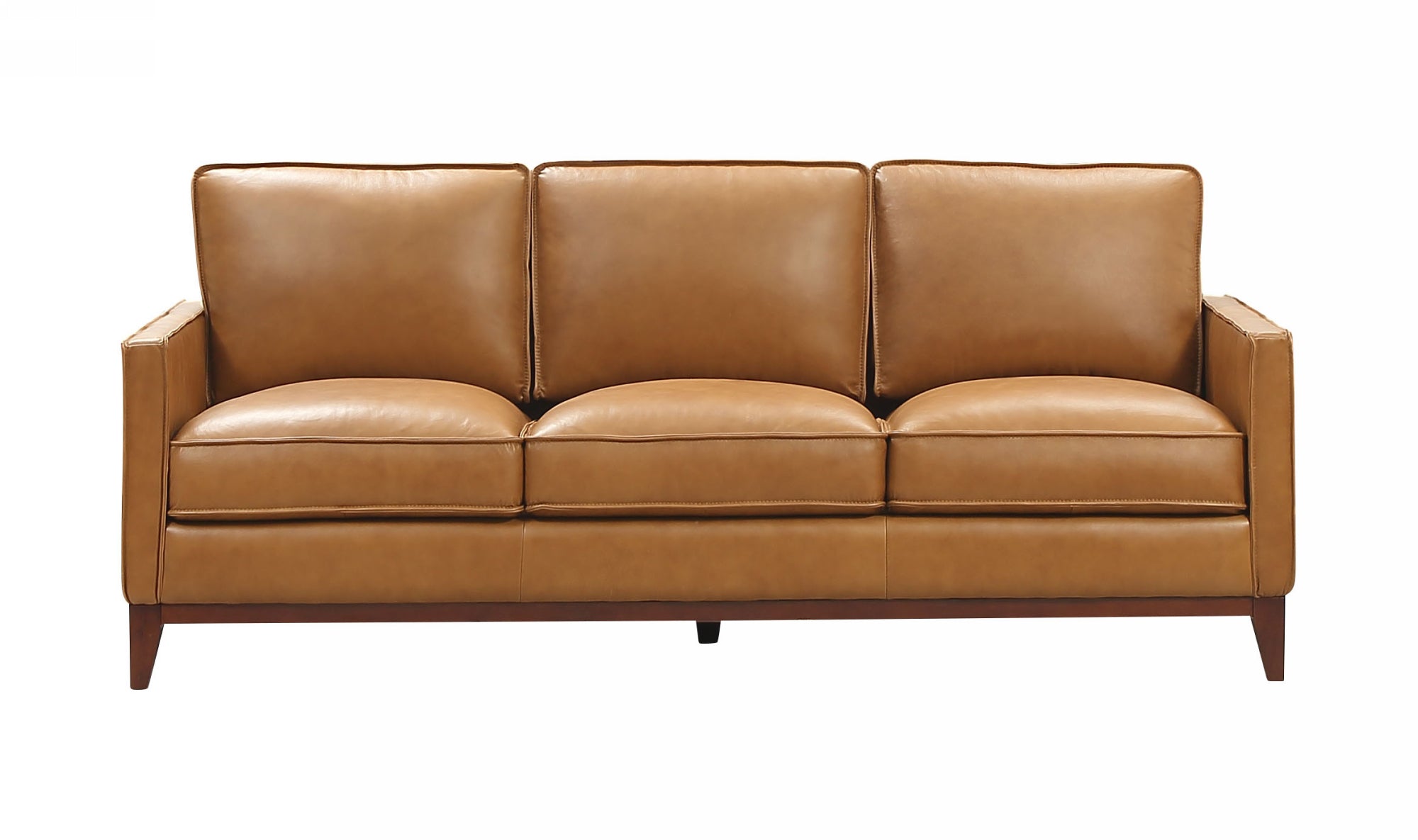 Divani Casa Naylor - Modern Brown Italian Leather Split Sofa – Living Room View