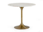Collins - Glam White Marble & Gold Dining Table