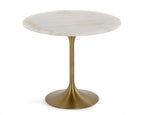 Collins - Glam White Marble & Gold Dining Table