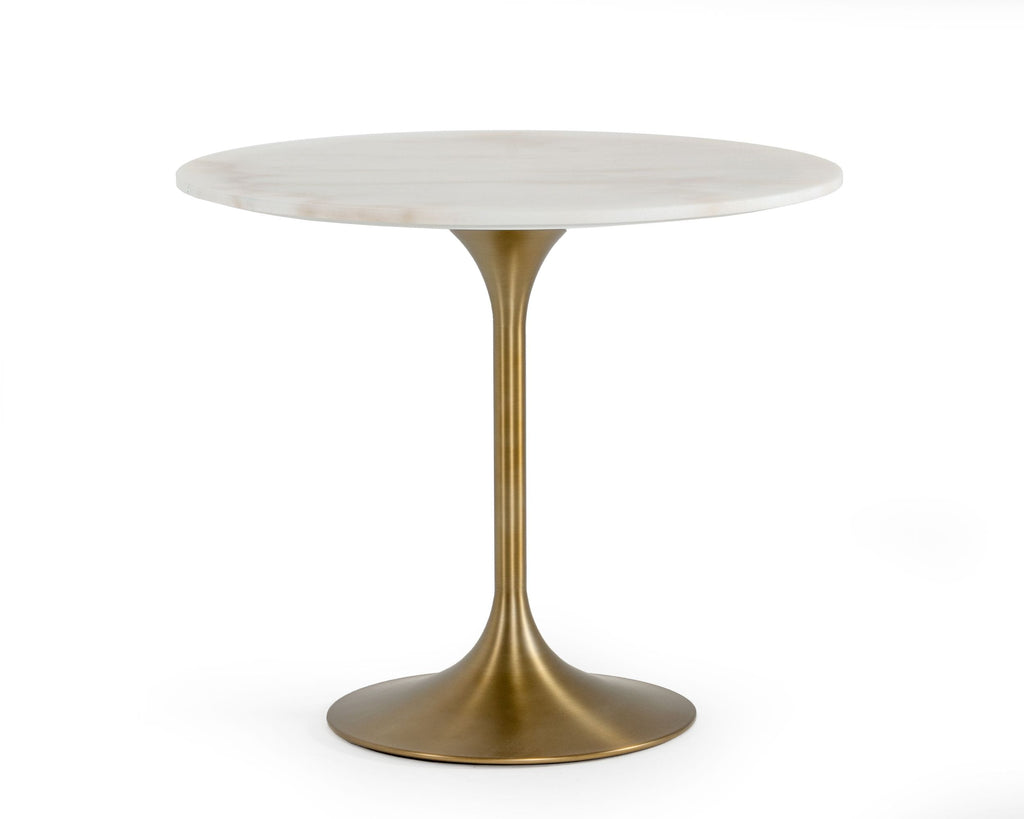 Collins - Glam White Marble & Gold Dining Table