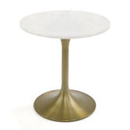 Collins - Glam White Marble & Gold End Table
