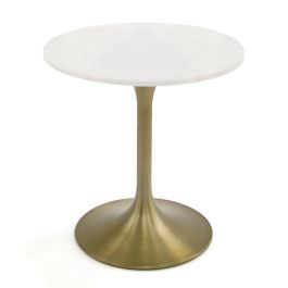 Collins - Glam White Marble & Gold End Table