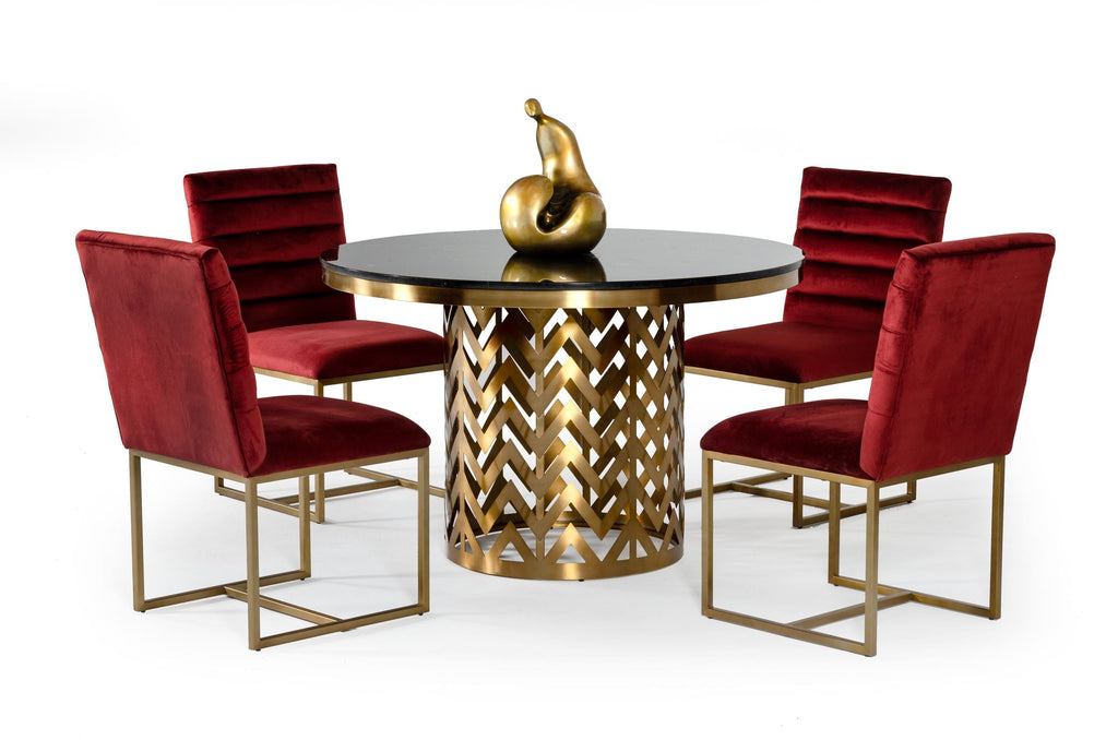 Kowal - Glam Black Marble Dining Table
