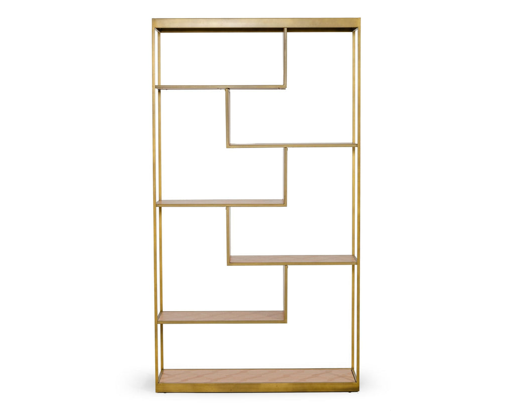 Jessica - Modern Oak & Brass Bookshelf