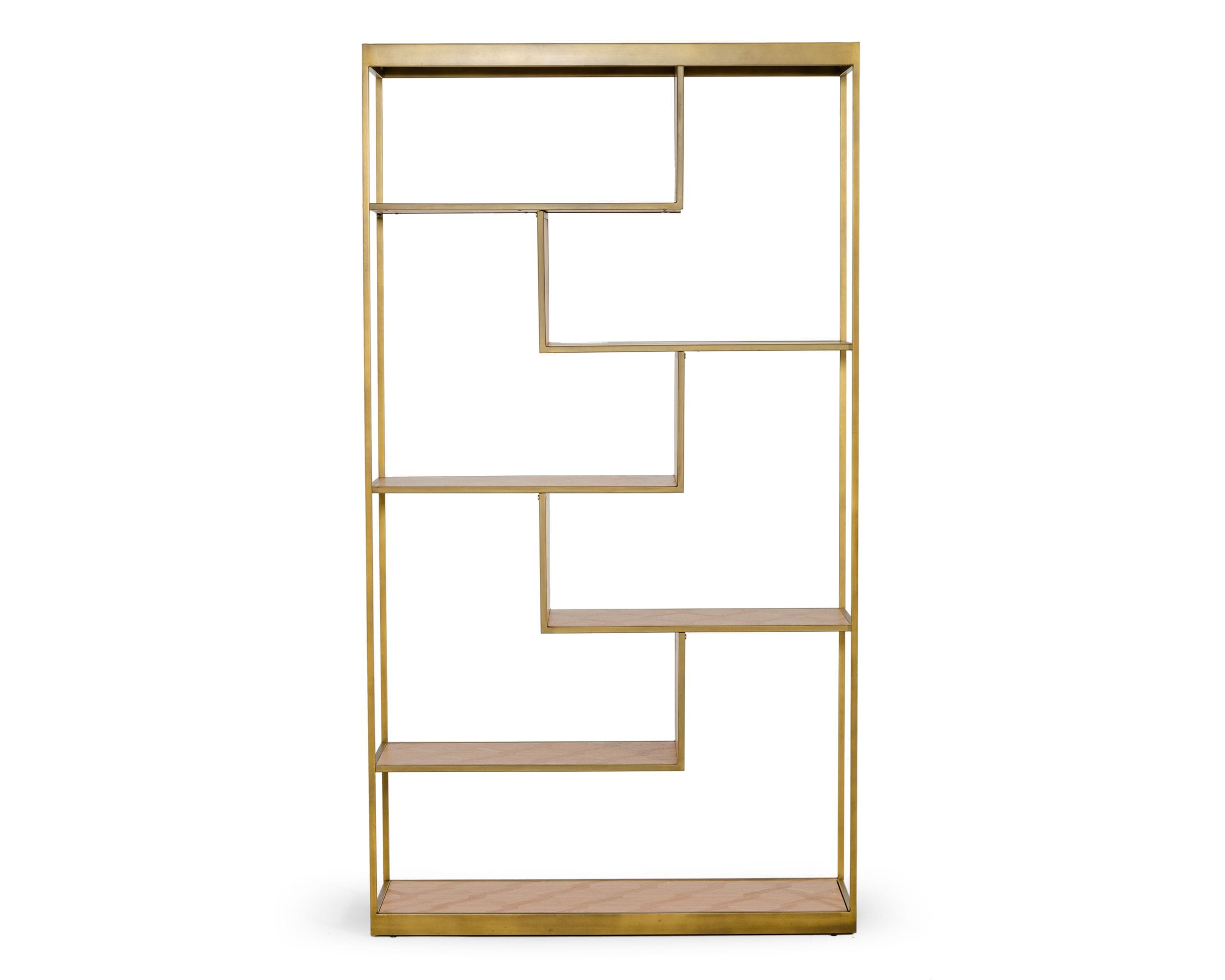 Jessica - Modern Oak & Brass Bookshelf