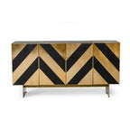 Perret - Glam Black Ash & Brushed Brass Modern Buffet