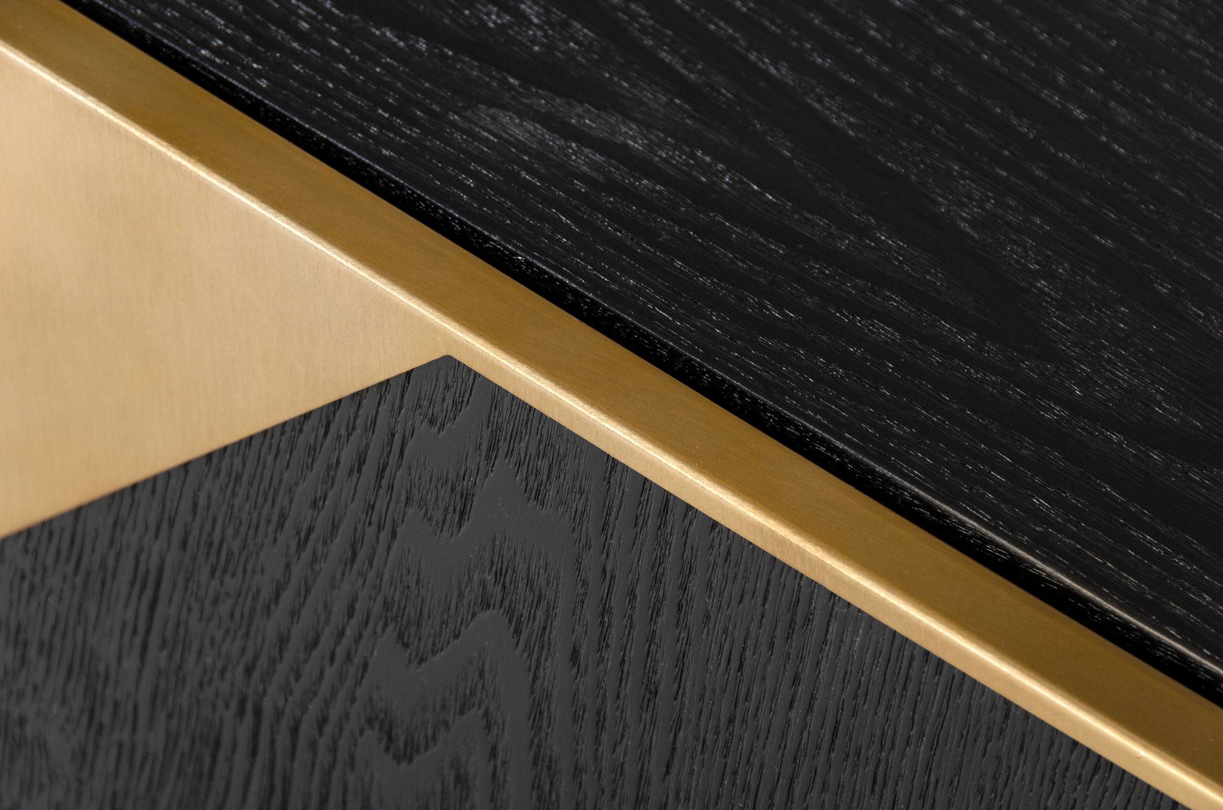 Perret - Glam Black Ash & Brushed Brass Modern Buffet