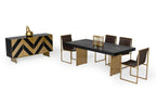 Perret - Glam Black Ash & Brushed Brass Modern Buffet