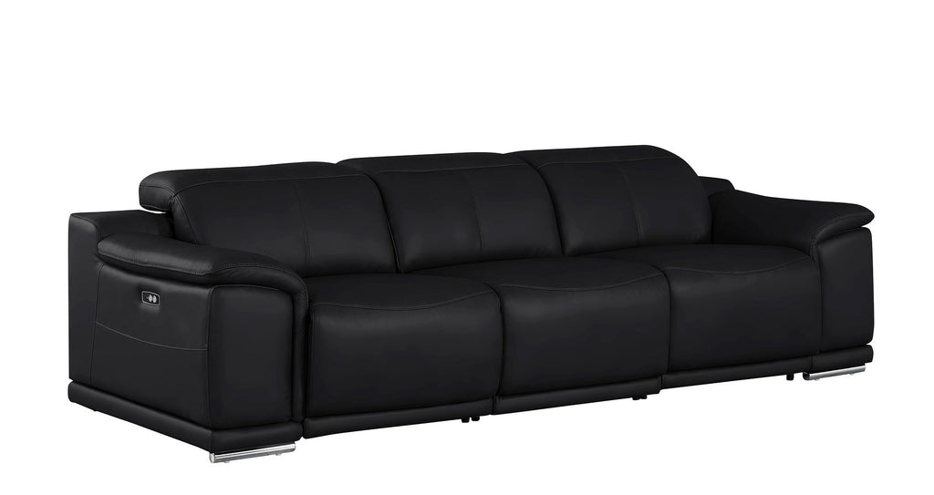 2679 Genuine Leather Sofa with 3 Power Recliners - Black - SKU 2679-BLACK-3.3-HT - view 4