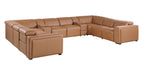 1224 Divanitalia 10-Piece U-Shaped Sectional Sofa in Top Grain Italian Leather with 4 Power Recliners & Power Headrests