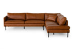 Sherry - Modern Cognac Leather Right Facing Sectional Sofa