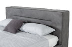 California King Hollywood - Italian Contemporary Grey Leather Bed - Italian Contemporary Grey Leather Bed