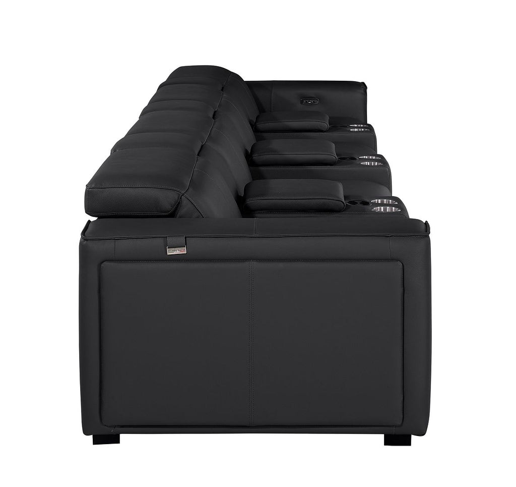 1224 Divanitalia 7-Piece Modular Power Reclining Sofa in Top Grain Italian Leather with 4 Power Recliners & Power Headrests