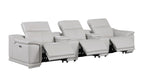 9762 Divanitalia 5-Piece Modular Power Reclining Sofa and Loveseat Set with 3 Power Recliners in Top Grain Italian Leather