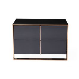 Cartier Modern Black & Rosegold Nightstand