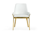Ganon - Modern White & Gold Dining Chair