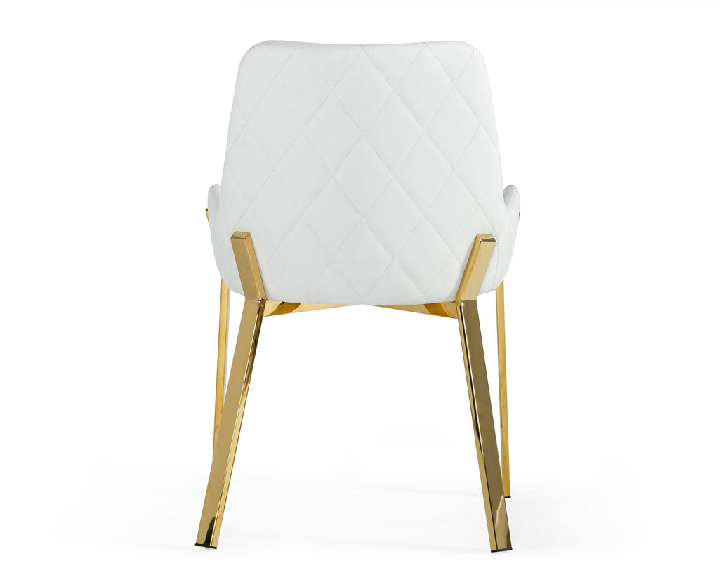 Ganon - Modern White & Gold Dining Chair