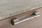 Boston - Modern Brown Oak & Brushed Stainless Steel Chest
