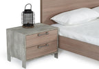 Boston - Modern Brown Oak & Brushed Stainless Steel Nightstand