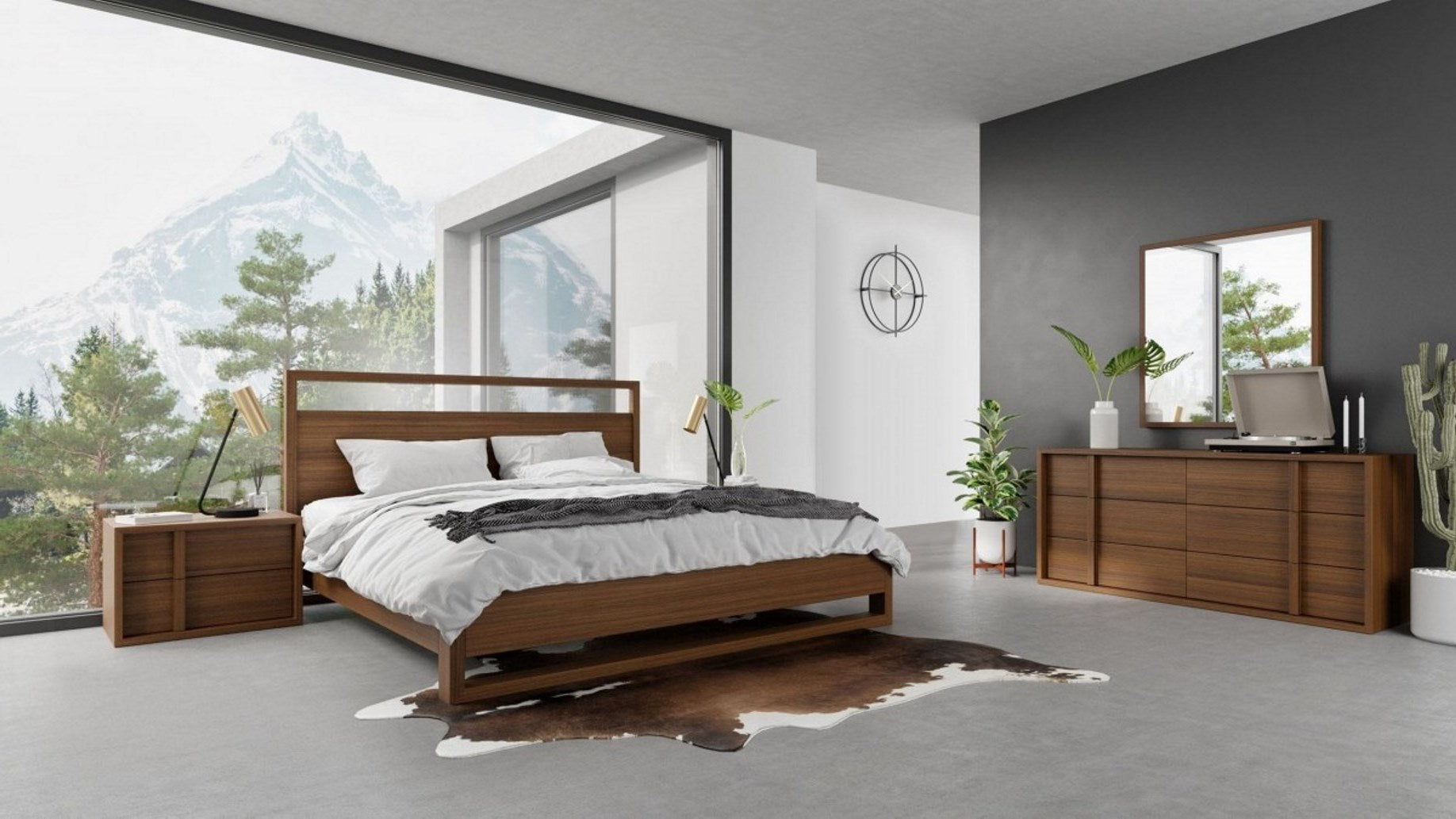 Berlin - Modern Walnut Bedroom Set - Modern Walnut Bedroom Set