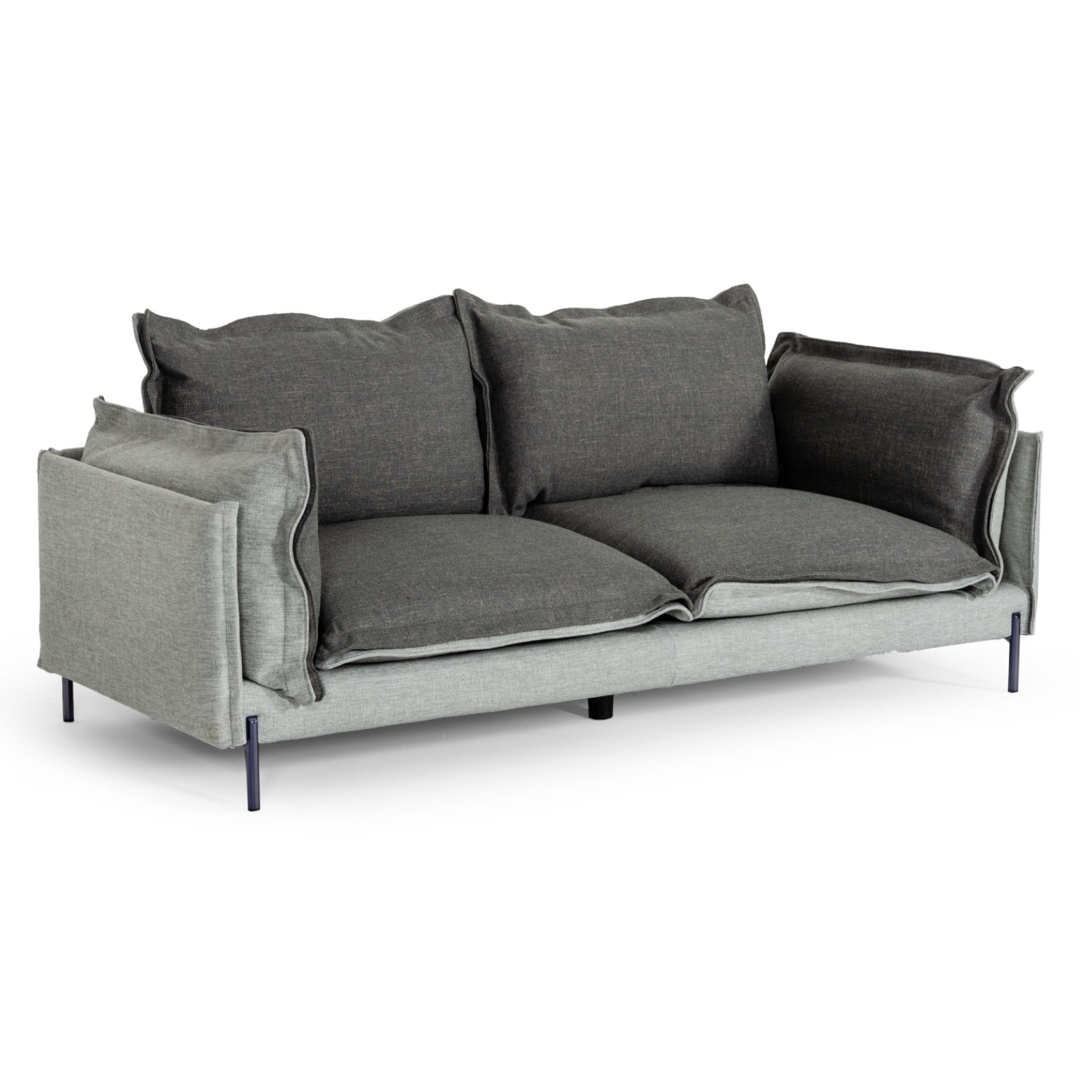 Mars - Modern Grey & Dark Grey Fabric Sofa