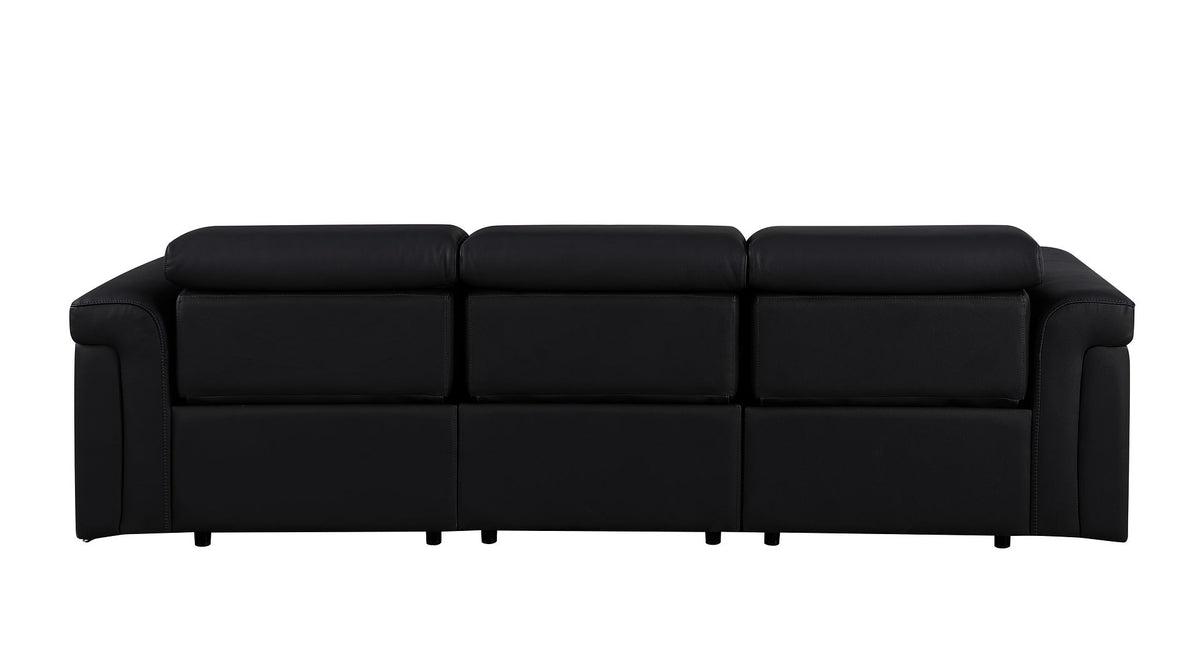 1126 Divanitalia 3-Piece Modular Power Reclining Sofa in Top Grain Italian Leather with 3 Power Recliners & Power Headrests - Black - SKU 1126-BLACK-3.3-HT - view 7