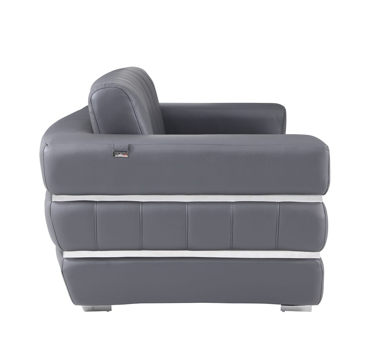 904 Divanitalia 2-Piece Sofa Set in Top-grain Italian Leather - Dark Grey - SKU 904- DARK GRAY 2PC (S/L) - GROUP - view 11