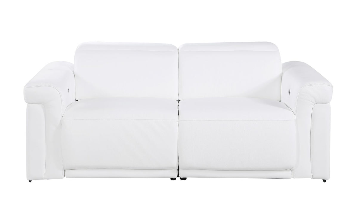 1126 Divanitalia 5-Piece Modular Power Reclining Sofa and Loveseat Set in Top Grain Italian Leather with 4 Power Recliners & Power Headrests - White - SKU 1126-WHITE-5.4-HT-2PC - view 9