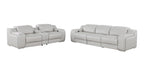 1116 DivanItalia 6-Piece Modular Power Reclining Sofa and Console Loveseat Set in Top Grain Italian Leather with 5 Power Recliners & Power Headrests - Light Grey - SKU 1116-LT-GREY-6.5-HT - view 3