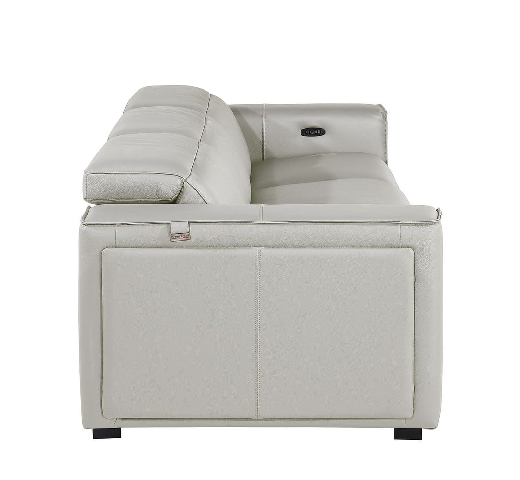 1224 Divanitalia 3-Piece Modular Power Reclining Sofa in Top Grain Italian Leather with 3 Power Recliners & Power Headrests - Light Grey - SKU 1224-LT-GREY-3.3-HT - view 8